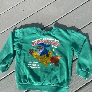 H&M Festive Green Rocket Sweatshirt for Kids